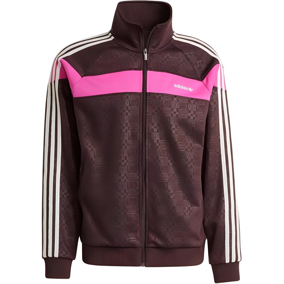 adidas THREE Collab Embossed Striped Retro Track Jacket Brown - Outdoor Style JC6531