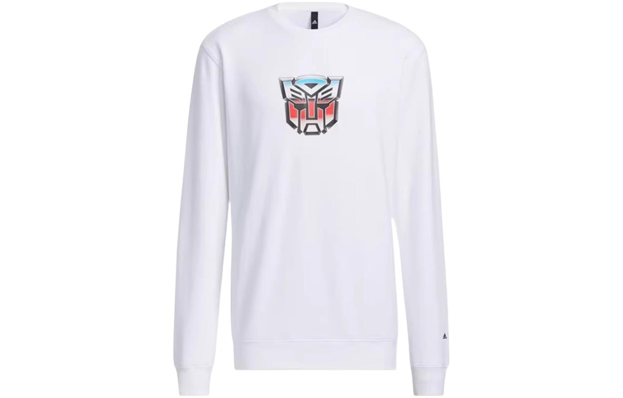 adidas Transformers White Pullover Crewneck Long-Sleeve Sweatshirt () HN4183