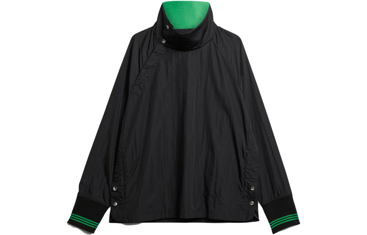 adidas Wales Bonner FW23 Asymmetrical Button Ribbed Jacket Black Unisex IT9775