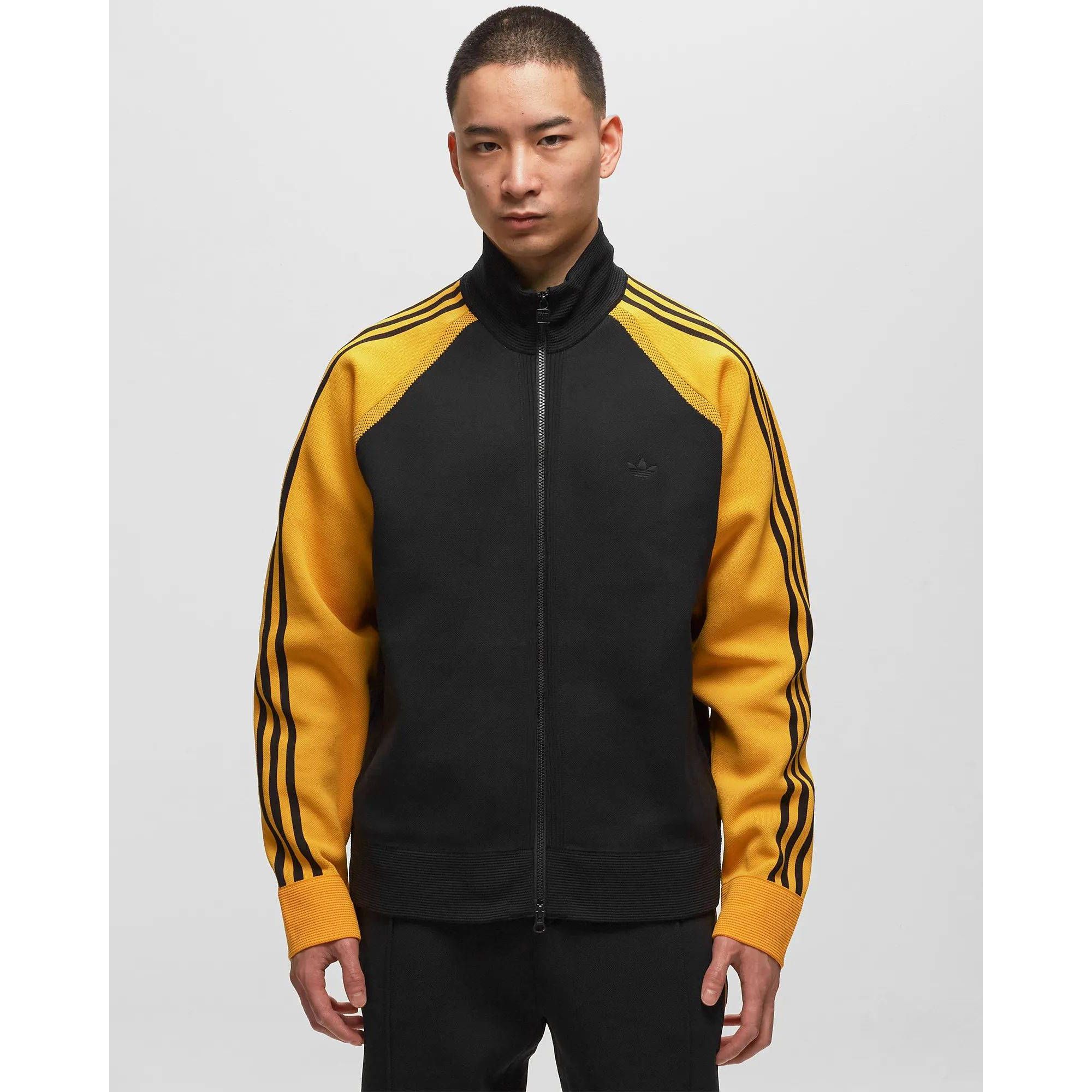 Shop adidas x Wales Bonner SS23 Jaket Track Retro Hitam/Kuning Unisex. IB3261