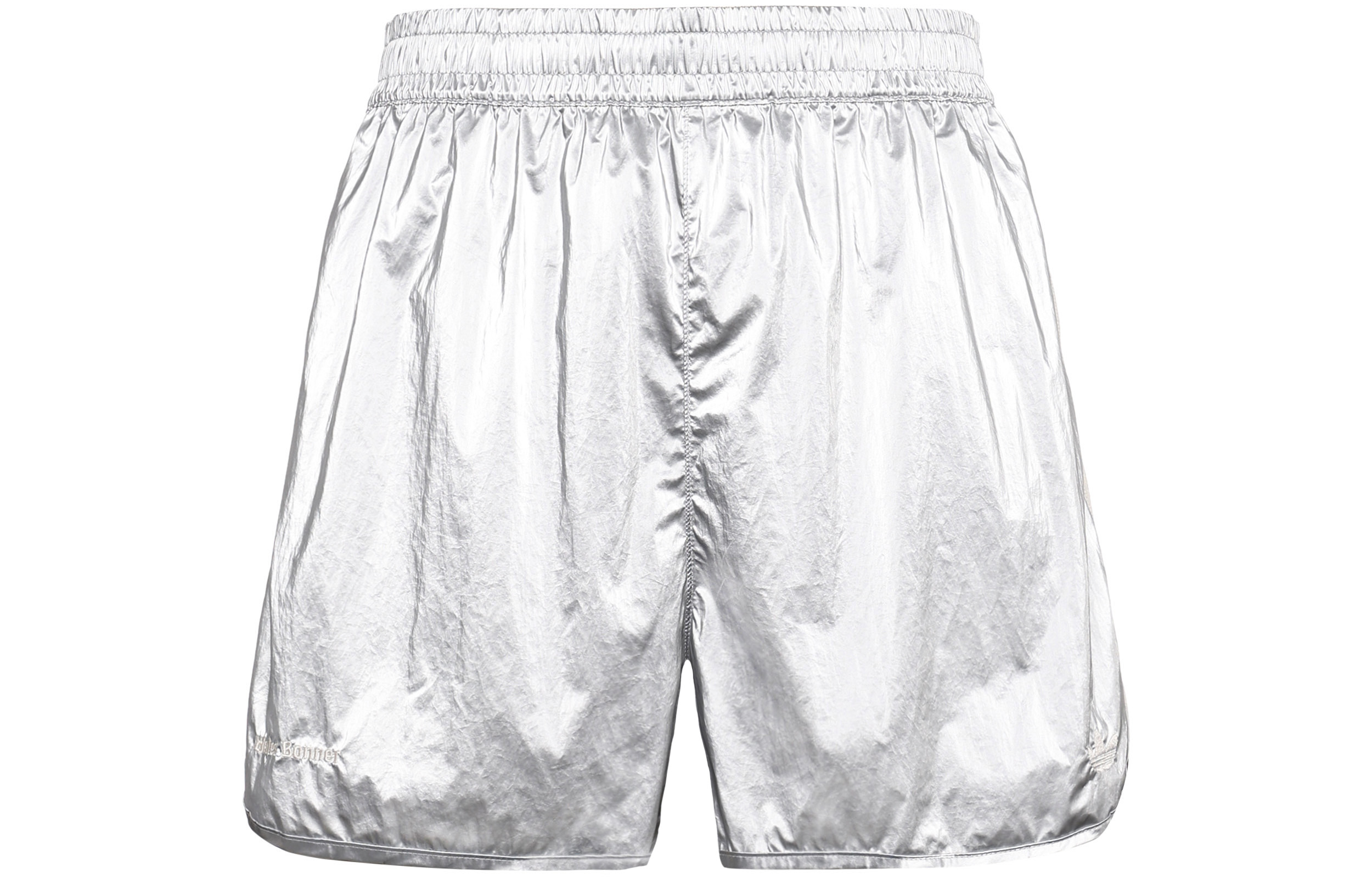 Lookbook 아디다스 x 웨일스 보너 SS23 실버 로고 스트라이프 유니섹스 캐주얼 쇼츠. IM0421