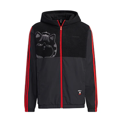 adidas Wu Huang Mansui CNY Hoodie Jacket Black Animal Pattern Design GP5763