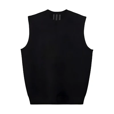 adidas Y-3 3-Stripes Knit Vest Casual Breathable Comfortable Black Vest. IW7484