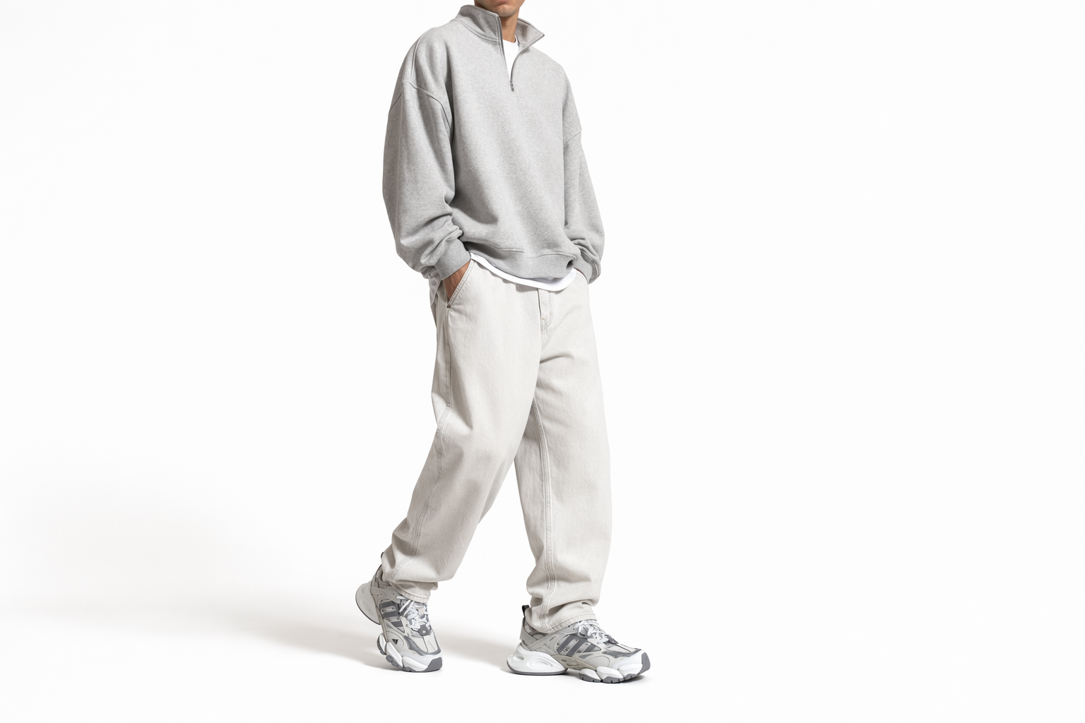 Order adidas XLG RUNNER DELUXE 輕便舒適 輕機甲鞋賽博 織物皮革防滑耐磨 低幫 休閒跑步鞋 男女同款 灰白