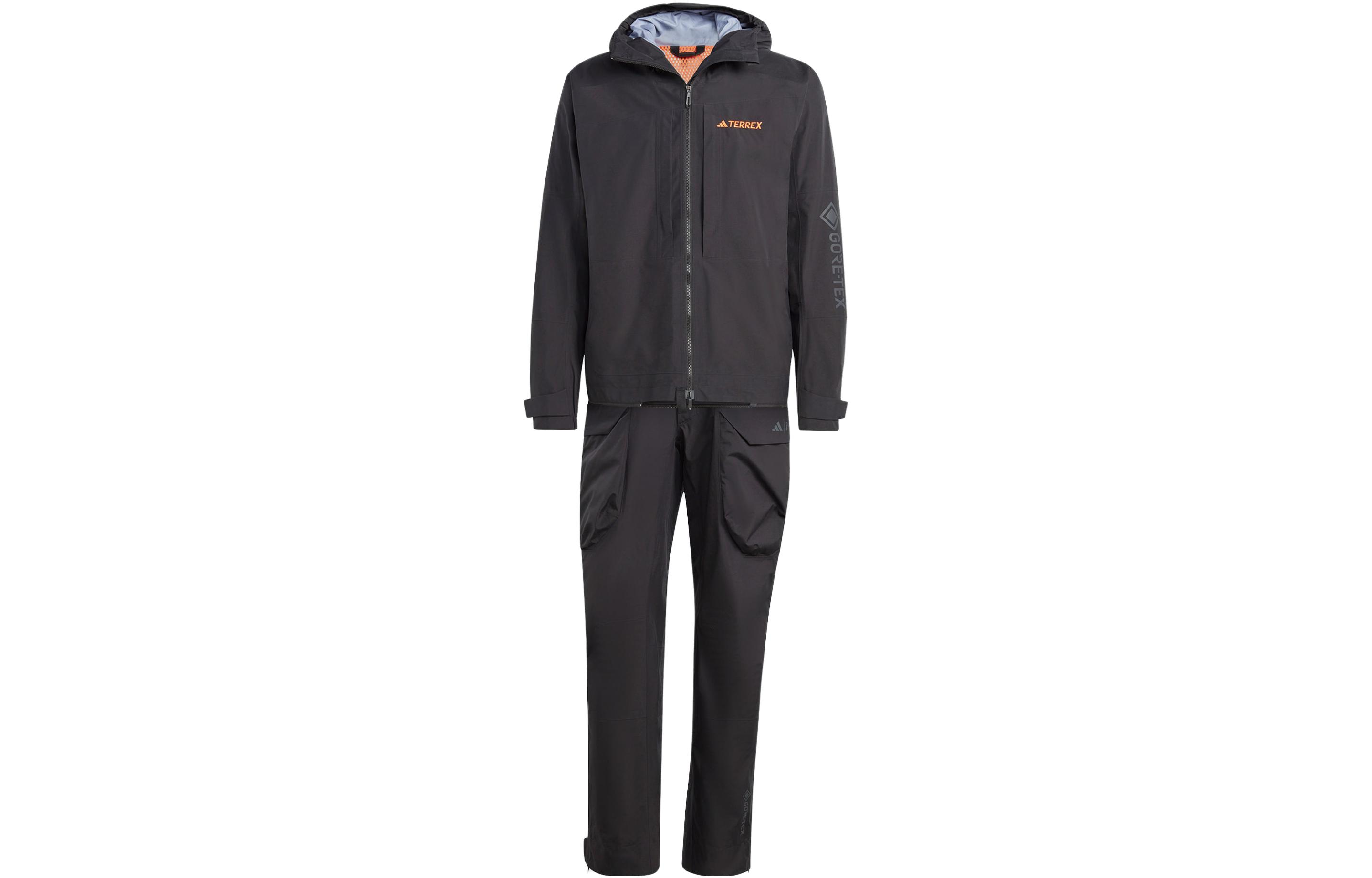 Order 阿迪达斯XPLORIC Parley Gore-Tex防水户外黑色夹克裤装男士套装 HS0316