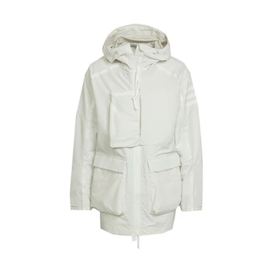 adidas Xploric r White Outdoor Solid Long-Sleeve Hooded Jacket H65701