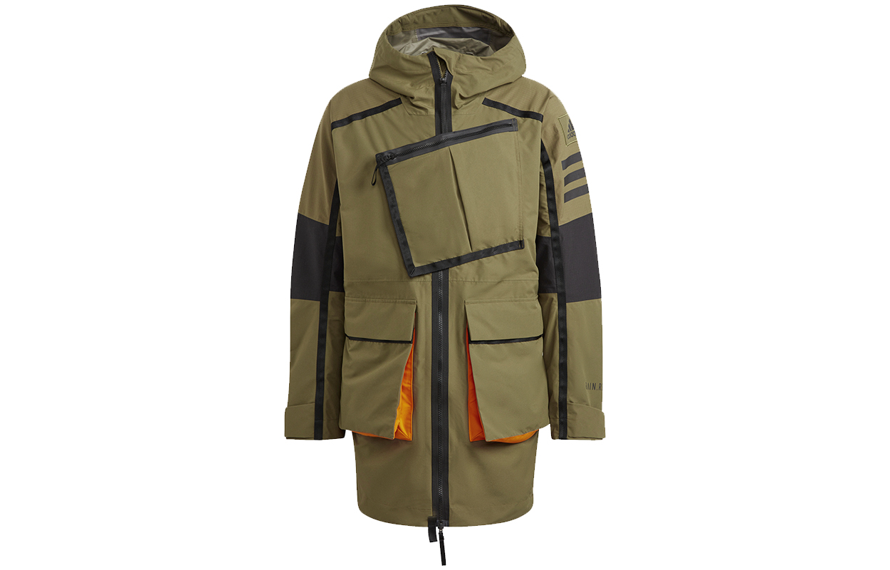 adidas XPLORIC RR Outdoor Waterproof Reflective Logo Jacket Men’s Army Green GQ2399