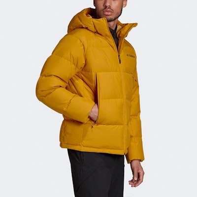 adidas XPLR Down Jacket Han Jade White Winter Outdoor Puffer Coat GE9899 Details for adidas XPLR Down Jacket Han Jade White Winter Outdoor Puffer Coat GE9899