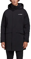 Order adidas XPLR 黑色中長版連帽羽絨外套 冬季保暖款 GE9932