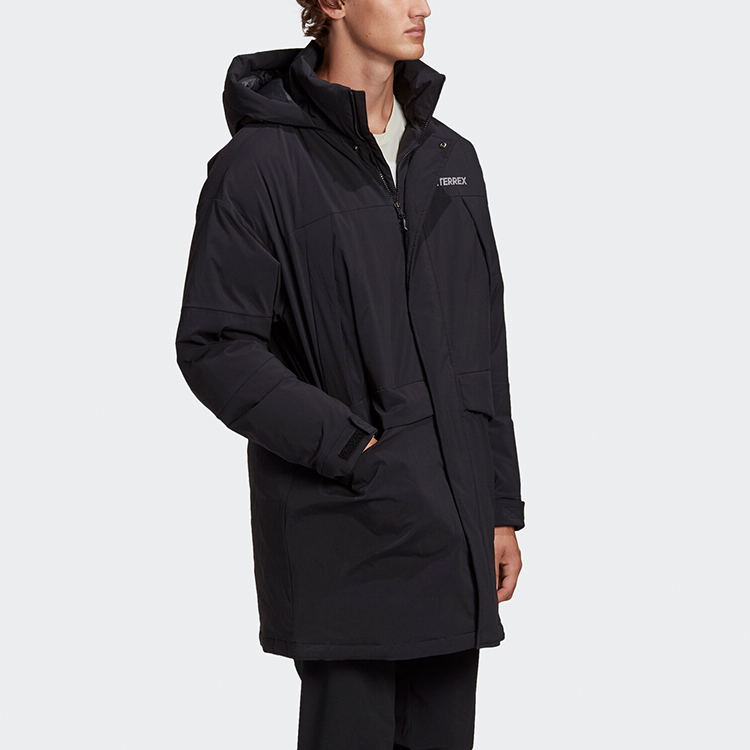 Purchase adidas XPLR Down Parka Winter Black Mid-Length Hooded Jacket GE9932