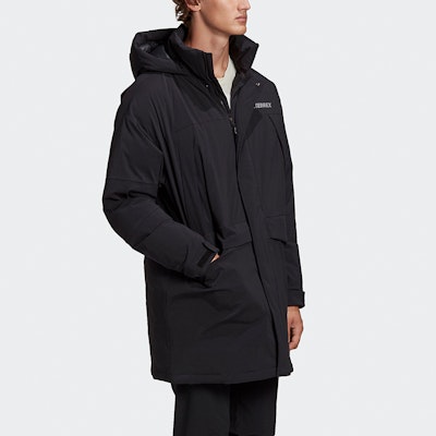 adidas XPLR Down Parka Winter Black Mid-Length Hooded Jacket GE9932 Purchase adidas XPLR Down Parka Winter Black Mid-Length Hooded Jacket GE9932