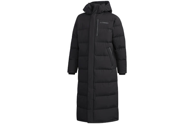 adidas XPLR Dwn Bench Long Hooded Puffer Jacket Winter Black FJ9241