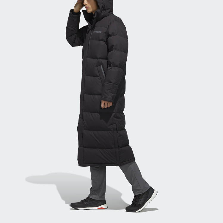 Details for adidas XPLR Dwn Bench Long Hooded Puffer Jacket Winter Black FJ9241