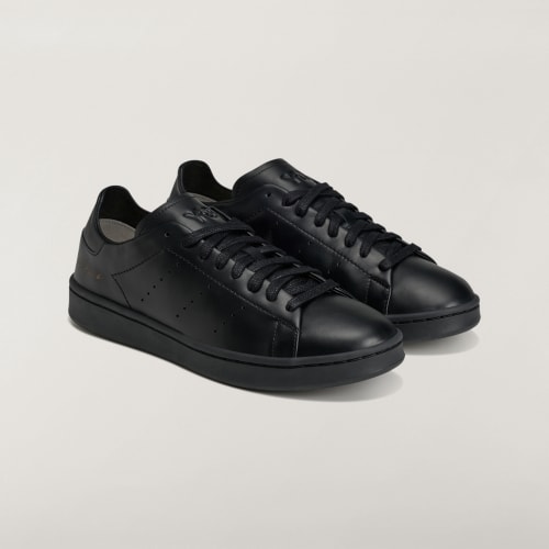 Shop adidas Y-3 Stan Smith 黑色運動鞋 黑/黑/黑 LA6686