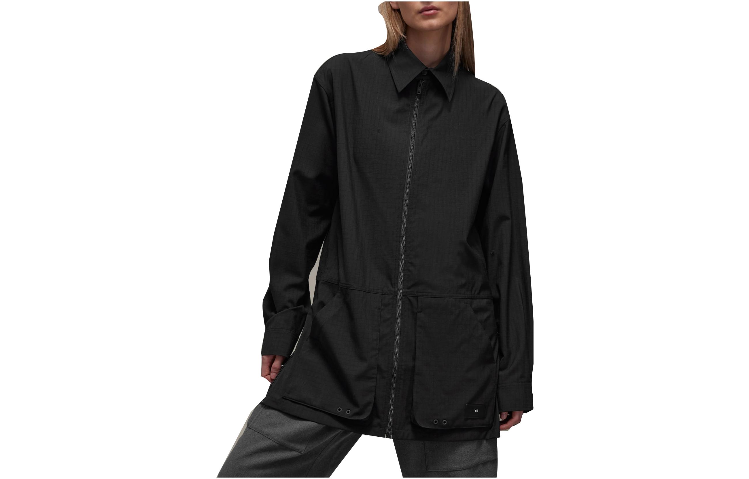 adidas Y-3 Winter Ripstop Overshirt Black Unisex Long Sleeve Zip Shirt. IL2039 圖 2