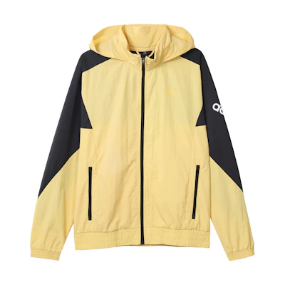 adidas Yellow Black Colorblock Zip-Up Hoodie Jacket HE7429