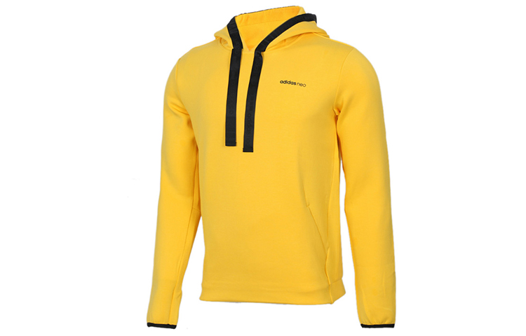 adidas Yellow Casual Sports Pullover Hoodie DW8141
