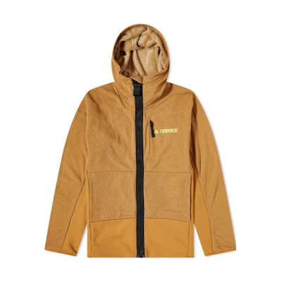 adidas Yellow Color-block Fleece Zip-Up Hoodie Jacket GQ3692