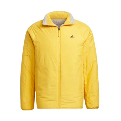 adidas Yellow High-Neck Logo Print Long-Sleeve Reversible Jacket IT8711