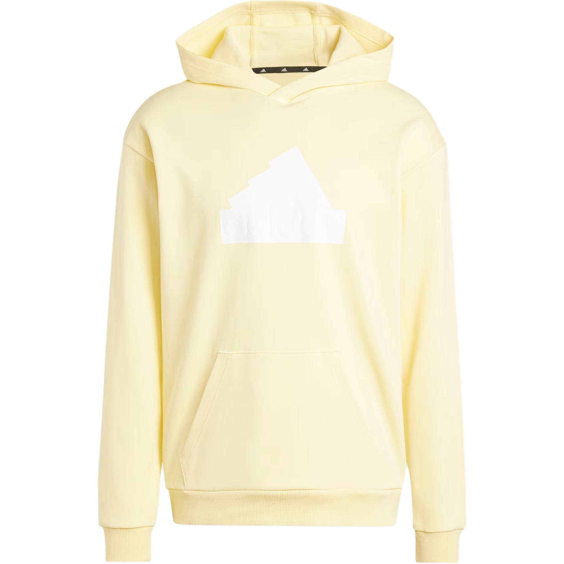 adidas Yellow Logo Hoodie - Relaxed Fit Long Sleeve IW8585