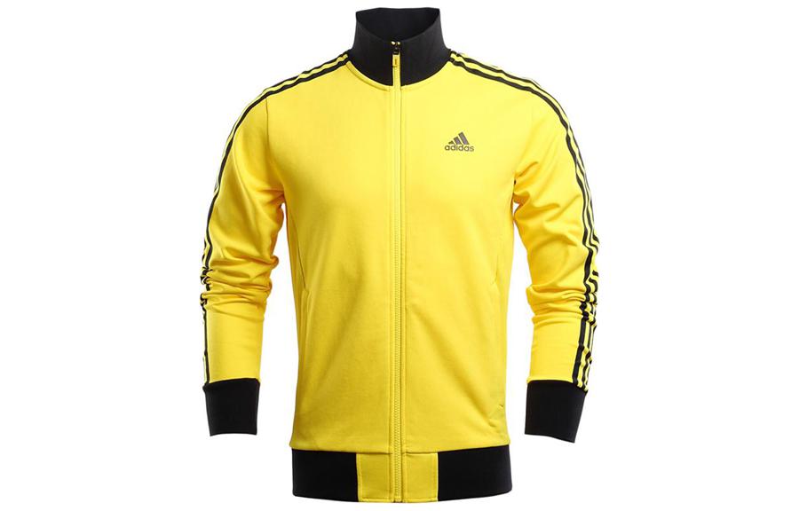adidas Yellow Sports Fashion Insulated Jacket with Pockets and Stand Collar AJ3625