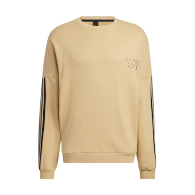adidas Yellow Unisex Sweatshirt with Striped Logo Print HP1370