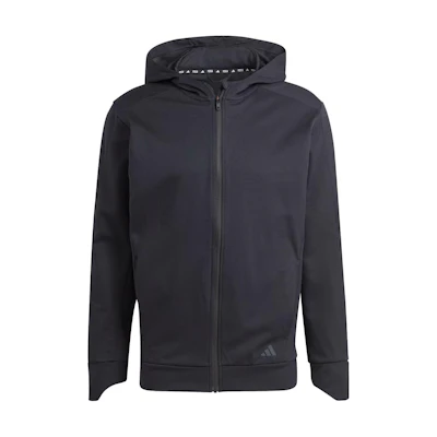adidas Yoga Training Full-Zip Hoodie Black with Solid Logo Design IM1760