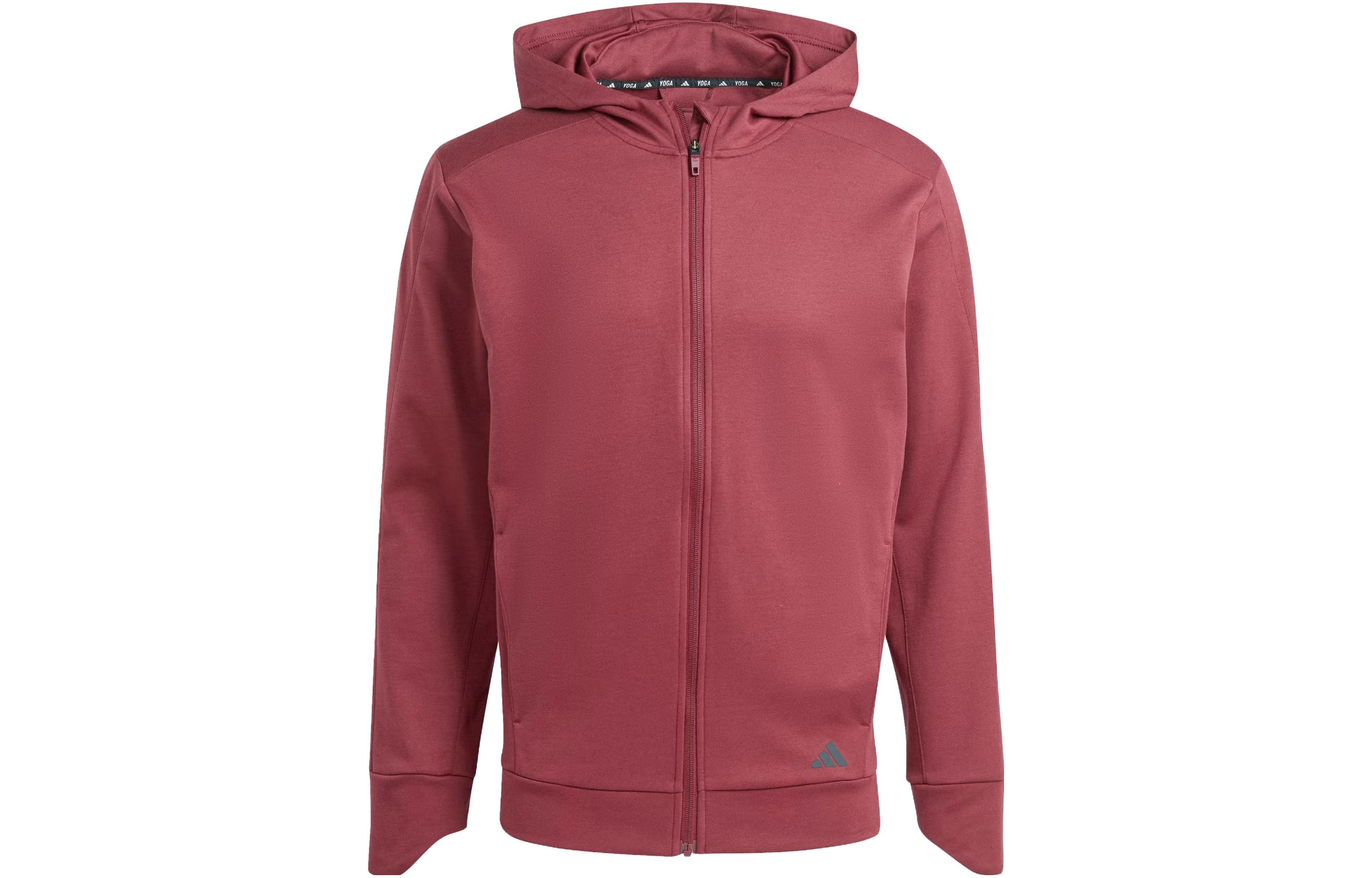adidas Yoga Training Full-Zip Hoodie Solid Logo Shadow Red IB3485