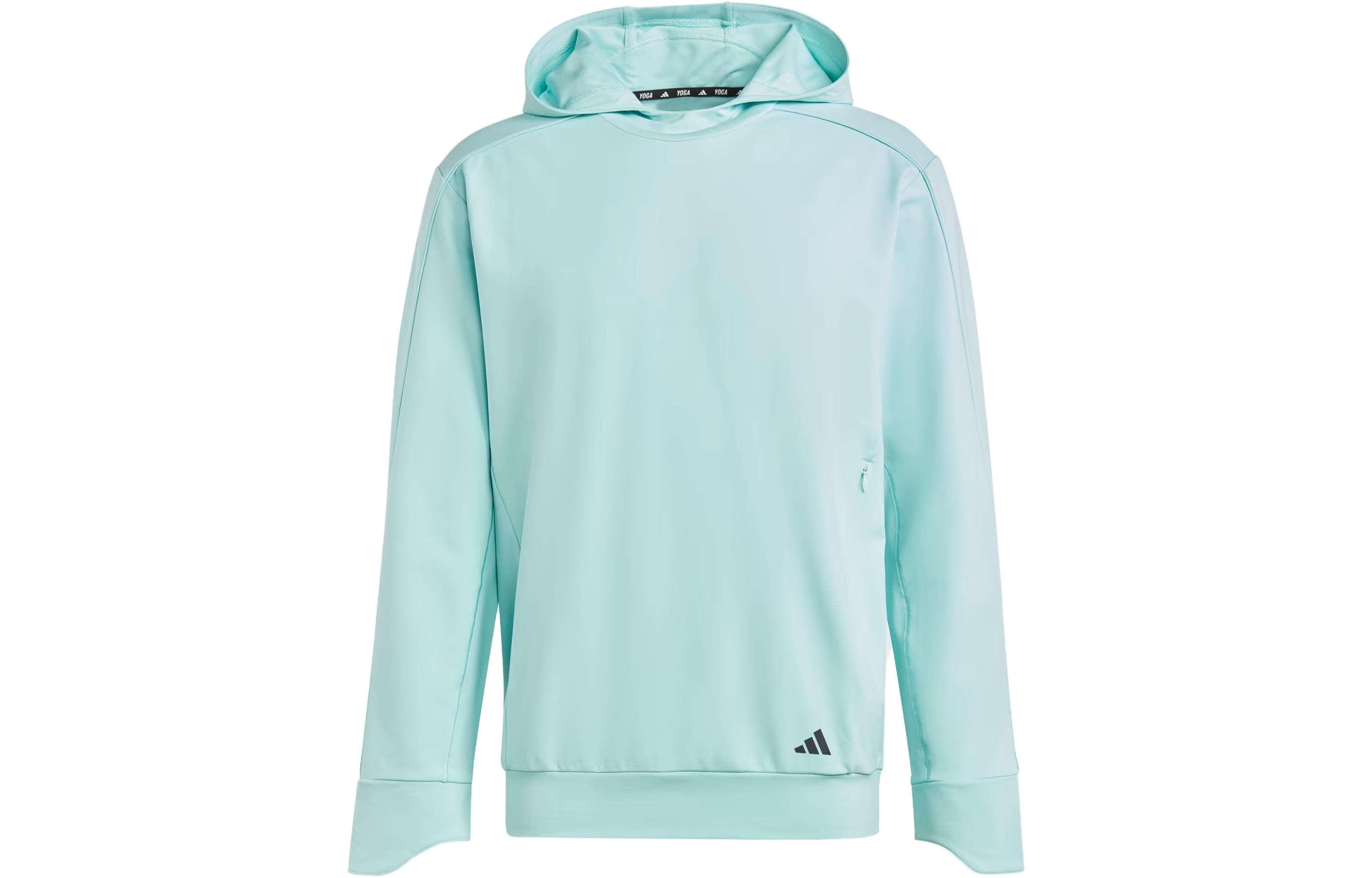 adidas Yoga Training Hoodie Light Blue Letter Print Sweatshirt IN7923