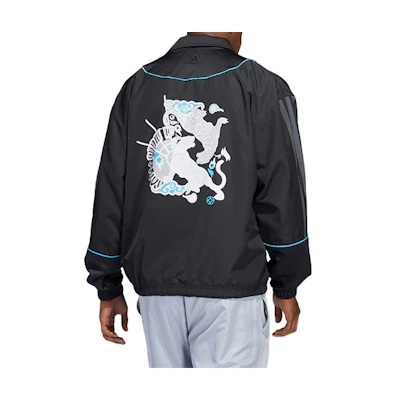 adidas Yot Trae Printed Snap Button Sports Jacket Black () HB5472