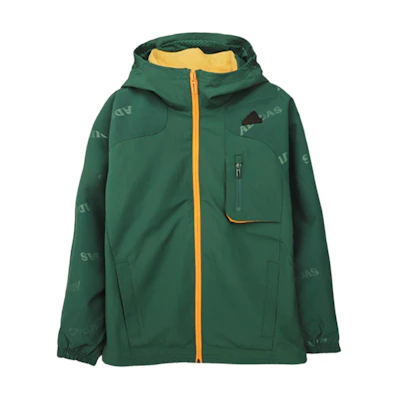 adidas Youth Green Hooded Zip-Up Jacket Comfortable Long-Sleeve Outerwear JC9373