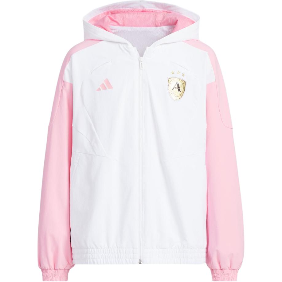 adidas Youth Water-Resistant Stripe Hoodie Jacket White Casual Durable JN1732