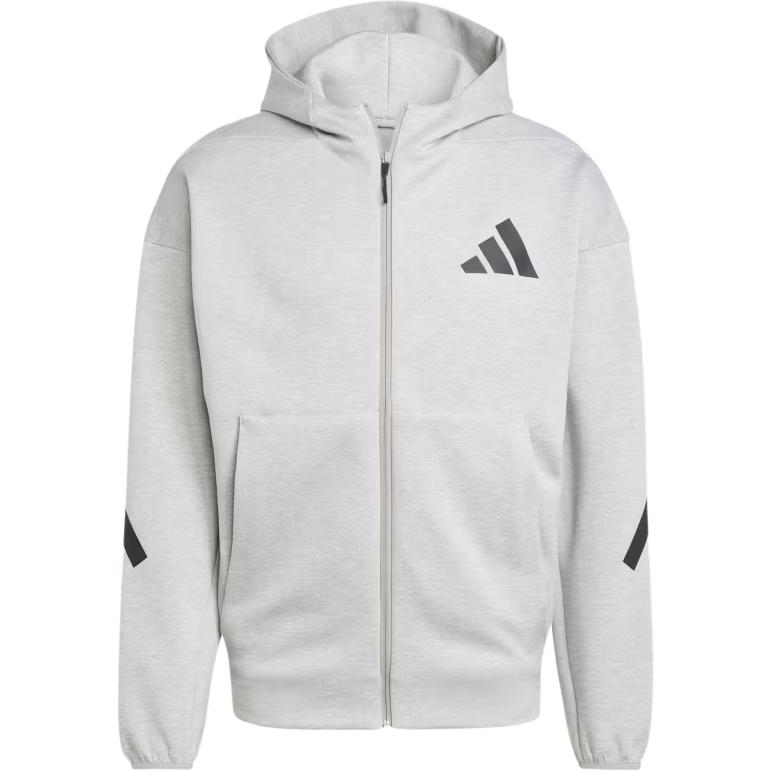 adidas Z.N.E. Full-Zip Hoodie Gray Casual Long-Sleeve Track Jacket. JF2450