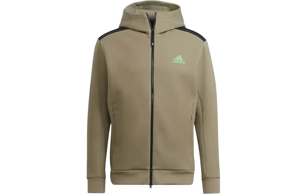adidas Zhen Healing Series Green Logo Print Hooded Jacket for Men H39842