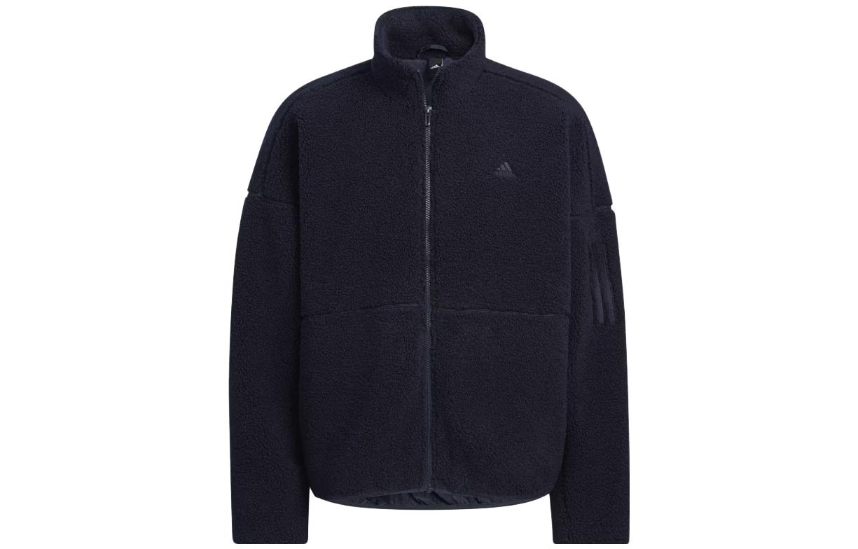 adidas Zip-Up High Collar Jacket Legend Ink Blue with Logo Print HP1422