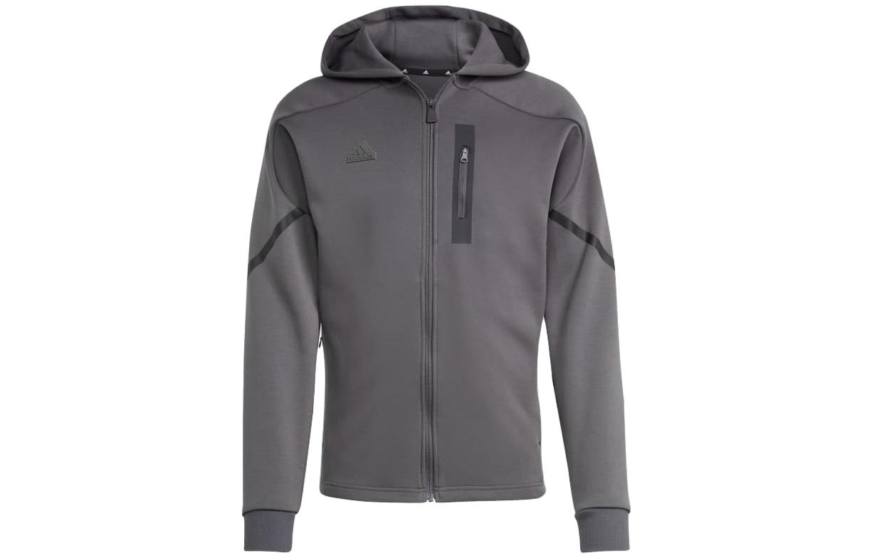 adidas Zip-Up Hoodie Long Sleeve Gray IC8049