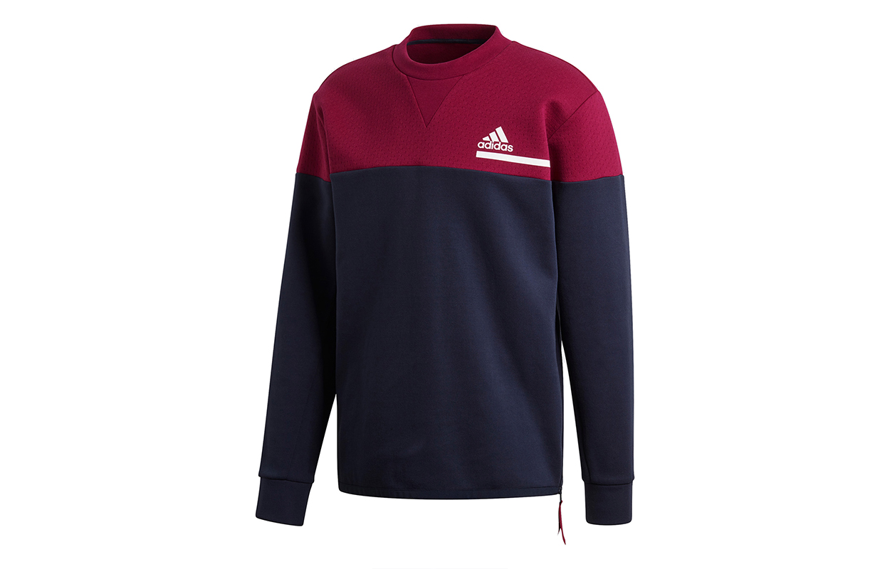 adidas ZNE Crew Sweatshirt Blue Patchwork Pullover Sportswear GM6540