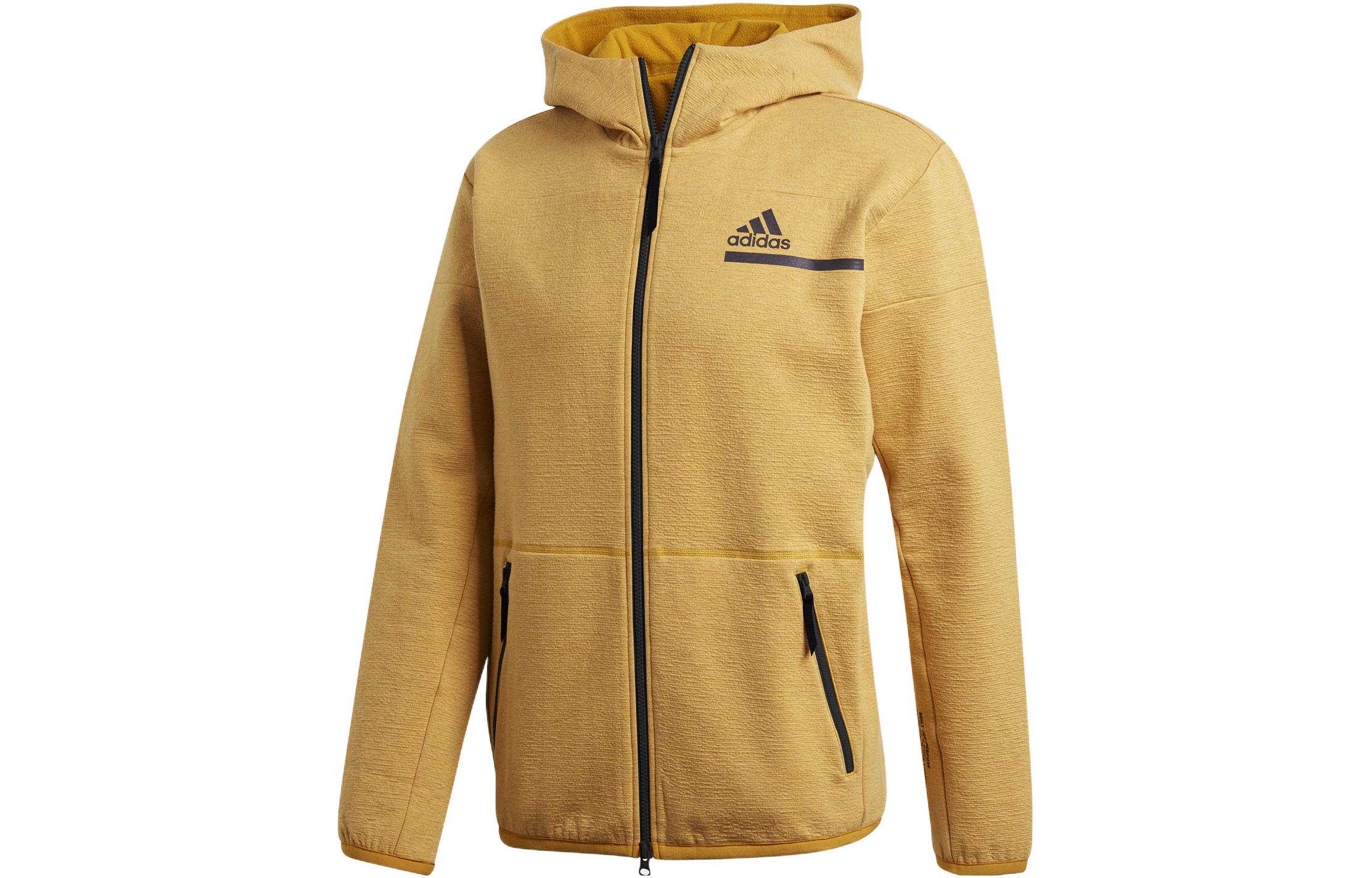 adidas ZNE FZ M Winter Gold Fleece-Lined Hooded Jacket GU2078