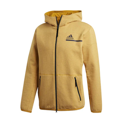 adidas ZNE FZ M Winter Gold Fleece-Lined Hooded Jacket GU2078