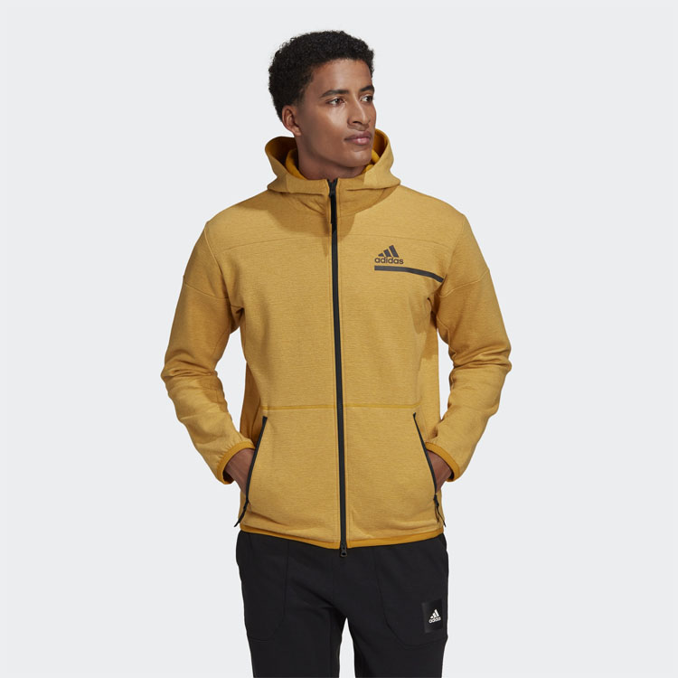 Shop adidas ZNE FZ M Winter Gold Fleece-Lined Hooded Jacket GU2078
