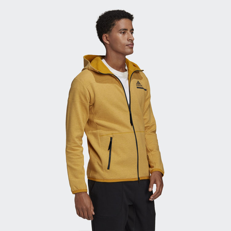 Purchase adidas ZNE FZ M Winter Gold Fleece-Lined Hooded Jacket GU2078