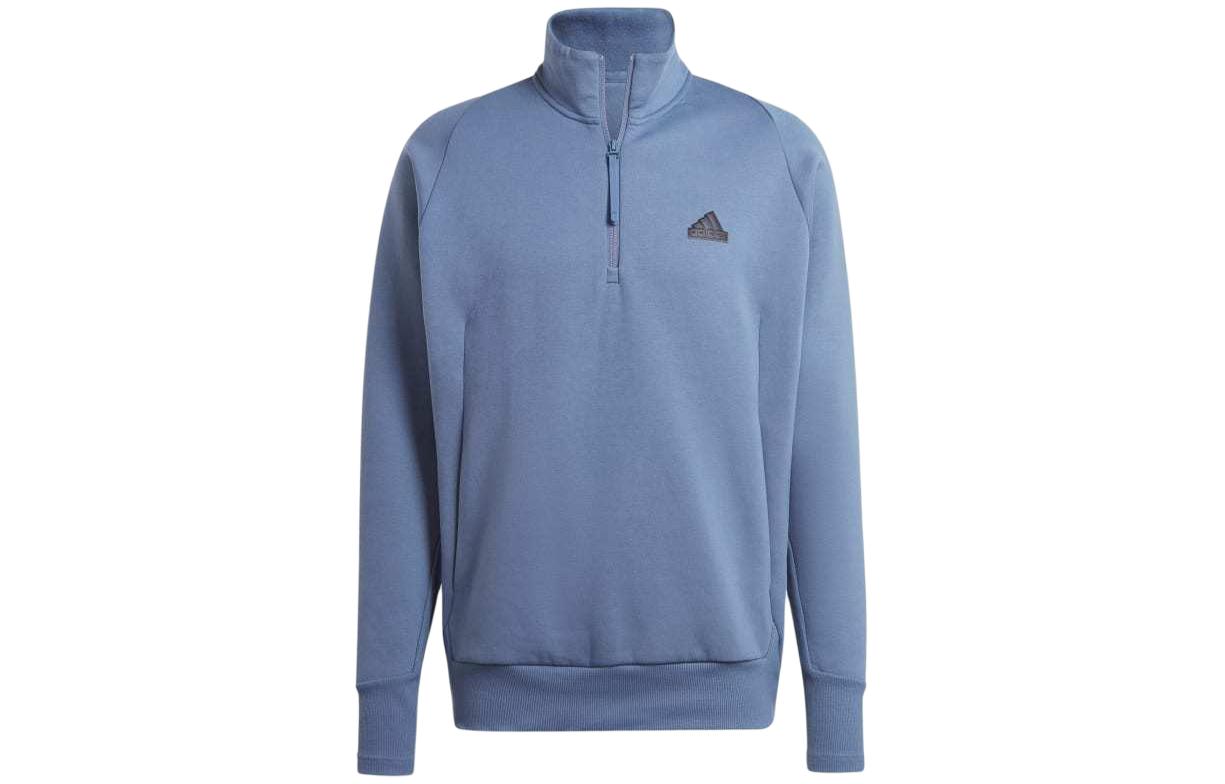 adidas ZNE Half-Zip Sweatshirt Badge Print High-Neck Long Sleeve Blue (Men) IR5225