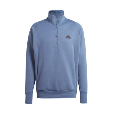 adidas ZNE Half-Zip Sweatshirt Badge Print High-Neck Long Sleeve Blue (Men) IR5225