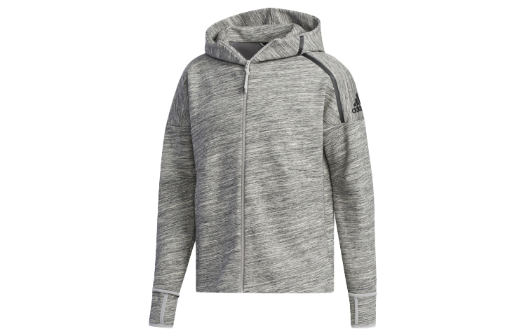 adidas ZNE Hoodie Sports Jacket in Heather Gray FJ0227