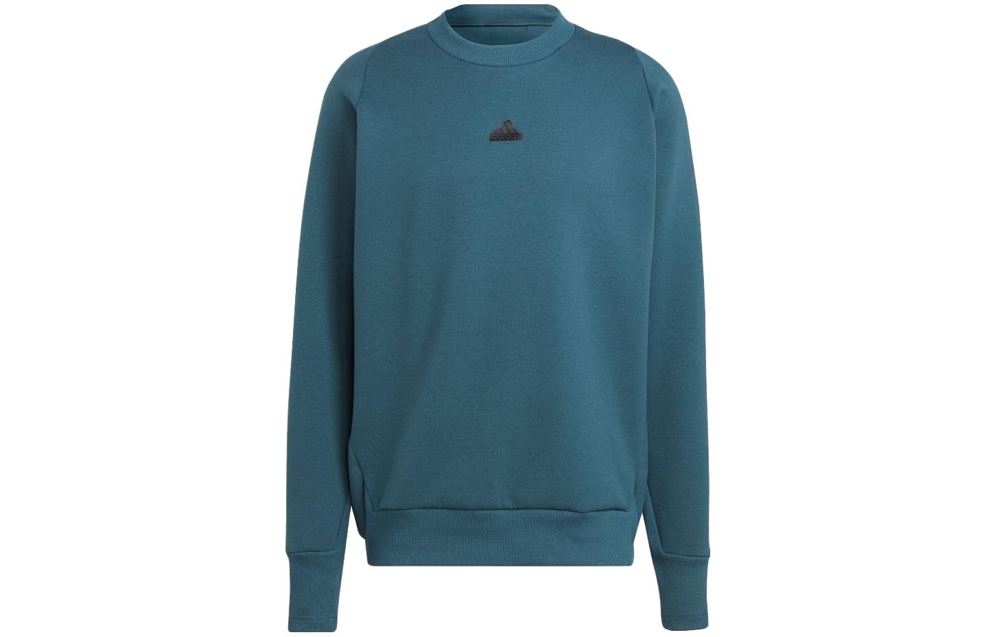 adidas ZNE Letter Print Crewneck Sweatshirt Japanese Version Green Men IN5108-JAPAN