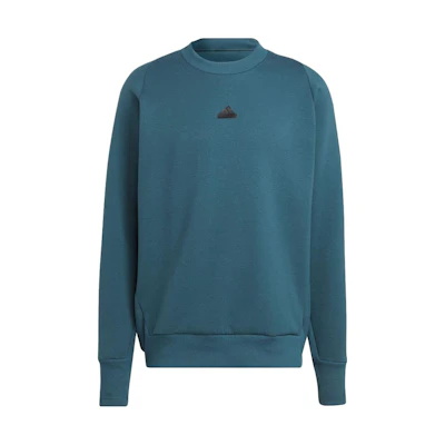 adidas ZNE Letter Print Crewneck Sweatshirt Japanese Version Green Men IN5108-JAPAN