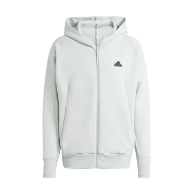 adidas ZNE Premium Full-Zip Hooded Jacket Silver Gray Long Sleeve IN5094