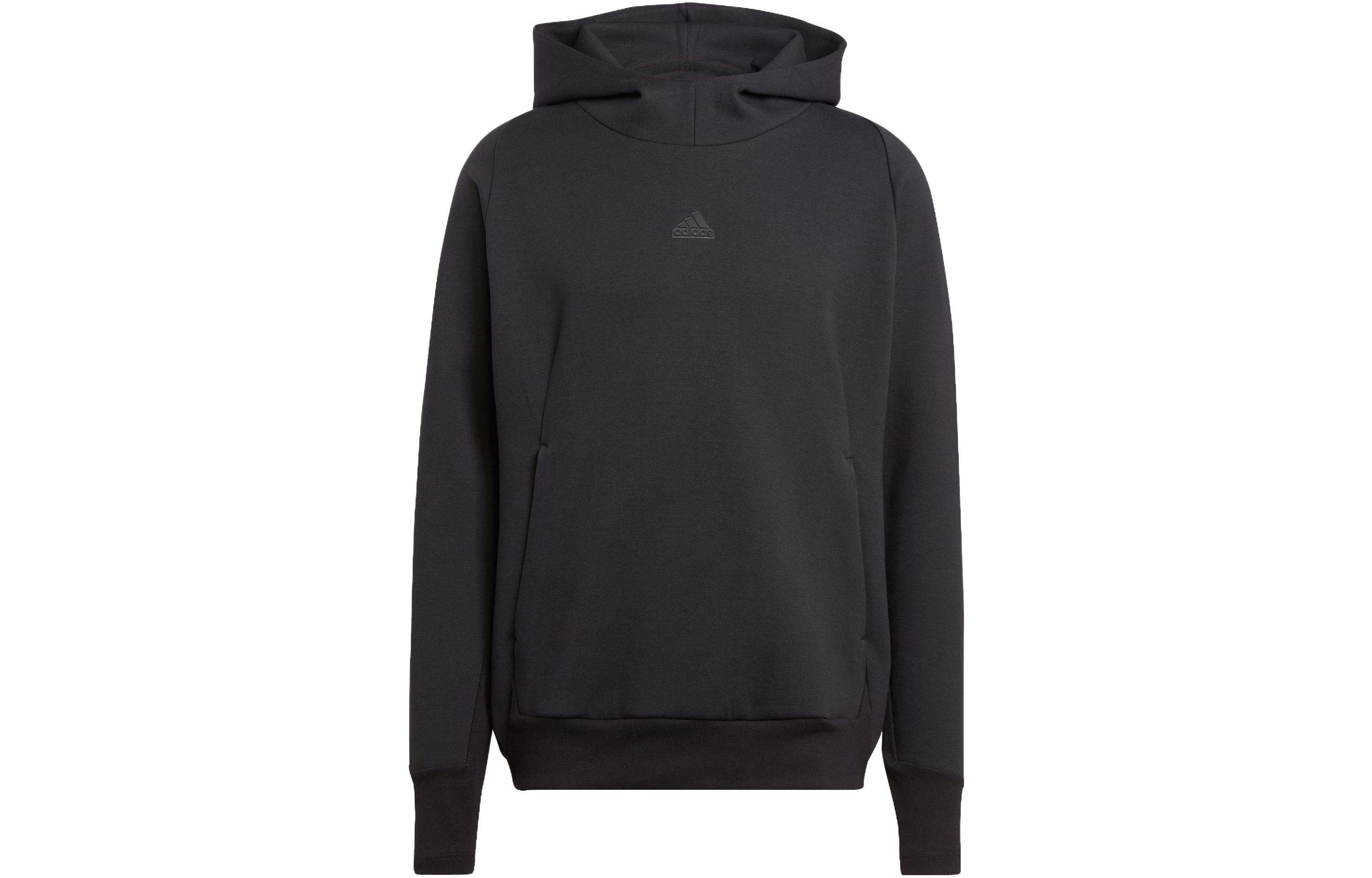 adidas ZNE Premium Hoodie Black Logo Quick-Dry Casual Sportwear IN5115