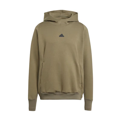 adidas ZNE Premium Hoodie Olive Green Loose Fit Logo Pullover IN5116