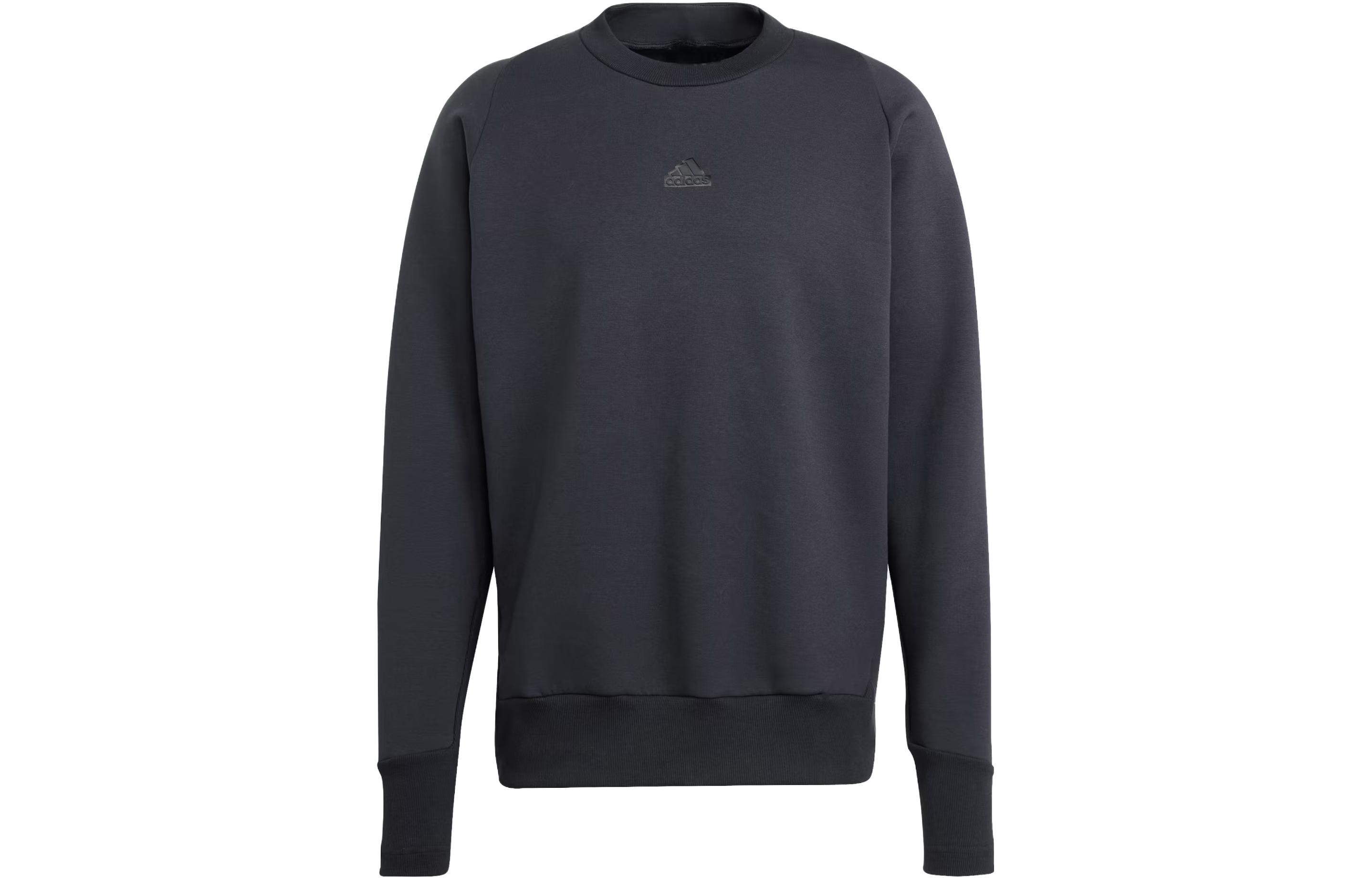 adidas ZNE Premium Sweatshirt Black Pullover with Solid Logo Design IN5109